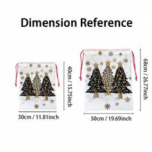 2pcs Christmas Theme Oversized Gift Bags, Christmas Tree Snowflake Gift Box Pattern Print, Can Be Used As Christmas Gift Bags, Decorative Props Yard Storage Bags, Create Christmas Atmosphere, Perfect For Holiday Gift Bags, Wedding Packaging, Birthday Party Gift Bags, Etc. - Multicolor - View 2