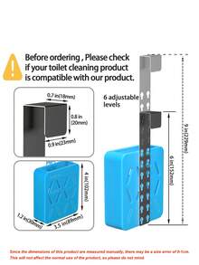 Modern Adjustable Toilet Tank Cleaning Basket, All-Season Use, Hook-Style, 7-Level Height Adjustable Toilet Cleaning Tablet Holder, Slow-Release Rust Prevention, Easy Installation, Bathroom Accessory - Multicolor - View 7