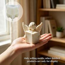 Reading Angel Figurine Silicone Mold, Reusable Silicone Mold Suitable For Resin, Plaster, Clay And Wax, Ideal For DIY Aromatherapy Candles, Figurines, Handicrafts, Etc., Easy To Demold. Asymmetrical Shaped Craft Mold Suitable For Holiday And Home Decor Making. - A - View 9