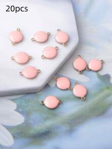 20pcs Copper Double-Sided Oil-Drip Small Round 8mm Double-Hole Jewelry Connectors Pendant Colorful Bracelet Earring Necklace Bracelet Bag Mini Round Charm Women Jewelry Accessories - Clxl214 - View 13
