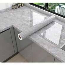 1 Roll Marble Pattern Contact Paper, Waterproof Oil-Proof Heat-Resistant Kitchen Decor Wallpaper, Self-Adhesive Bathroom Sticker, Flame Retardant Heat-Resistant Stove Wallpaper, Thickened Aluminum Foil Backing Self-Adhesive - Multicolor - View 16