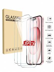3pcs 9H Tempered Glass Screen Protector, Compatible With IPhone 18 Ultra / 18 Pro / 18 Pro Max / 17 / 17 Pro / 17 Pro Max / 17 Air / 16 / 16 Plus / 16 Pro / 16 Pro Max / 15 / 15 Pro Max / 14 / 14 Plus / 13 / 13 Mini / 12 / 12 Mini / 11 Pro Max / X / XS / XR, High Definition Transparent Anti-Scratch Anti-Bubble - Clear - View 9