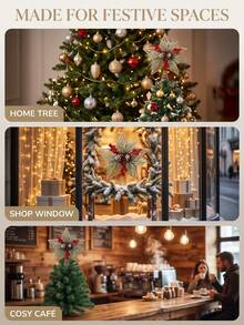 1pc 11.5 Inch Christmas Tree Topper Star, Shiny Gold Sequin Plastic Star, Suitable For Holiday Party Home Decor, Fireplace Mantel Shelf Tabletop Centerpiece, Durable Non-Fading, Lightweight Easy To Install, Indoor Outdoor Christmas New Year Wedding Universal - Multicolor - View 6