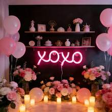 1pc LED Letter XOXO Neon Wall Hanging Light, Battery & USB Powered, Romantic Decorative Night Light For Home, Holiday, Party, Wedding, Birthday Gift, Atmosphere Lamp For Bedroom, Room, Living Room Decor - Xoxo Neon - View 11