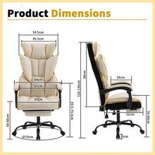 Ergonomic Desk Chair, Vanity Chair With Thickened PU Leather Cushion, Office Chairs For Computers And Soft Cushions, Suitable For Entertainment And Office - Gold - View 7