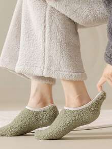 1/3/6 Pairs Men's Multi-Color Floor Socks, Short Socks With Thermal Lining, Thickened Warm Fuzzy Adult Home Slippers Socks, Anti-Slip Sleeping Socks For Autumn/Winter - Multicolor - View 9