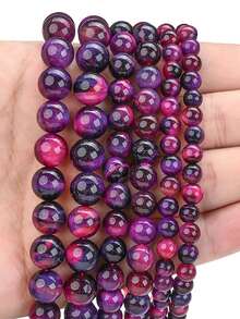 Natural Galaxy Blue-Green Tiger Eye Stone Beads, 6/8/10mm Loose Beads, For Jewelry Making DIY Necklace Bracelet Accessories - Multicolor - View 9
