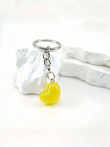 1pc Handmade Glow-In-The-Dark Colorful Heart Keychain, Cute Heart Keyring Pendant, Creative Holiday Gift Souvenir For Lovers And Friends, Creative Gift For Girlfriend, Holiday Gift, Phone And Car Key Ring, Creative Small Gift For Events - Multicolor - View 5