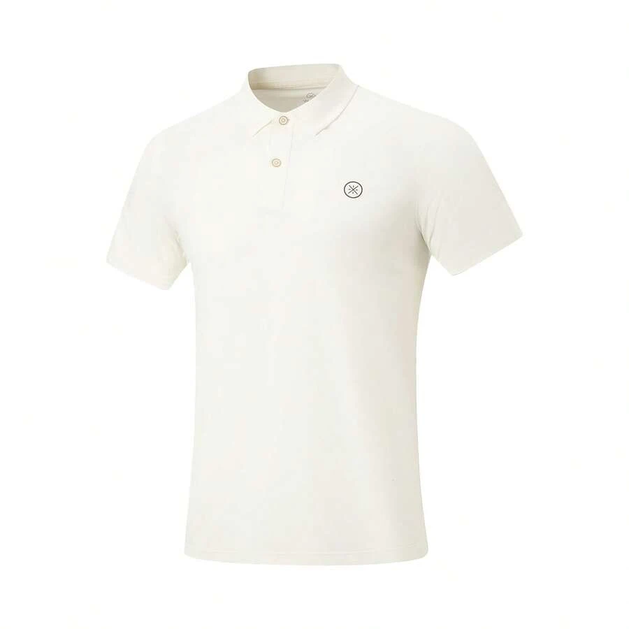 LI‑NING Way Of Wade Men Short‑Sleeve Polo Shirt, Quick‑Dry Cool Ice‑Feel Comfort Sports Top APLW093 - Milky - View 1