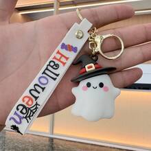 Halloween Pumpkin Cartoon Keychain, Soft Rubber Material Small Accessory, Cute Creative Car Pendant Or Key Ring, Adorable Spooky Charm For Handbag Backpack Purse, Party Favor Gift For Friends Kids Adults, Unique Funny Home Decoration - Multicolor - View 9