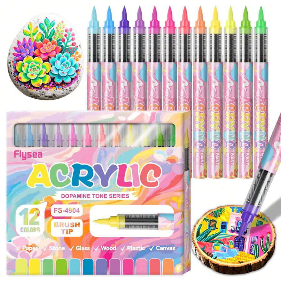 12/96 Colors Acrylic Marker Set, Quick-Drying And Fade-Resistant, Suitable For Painting, Illustration, Craft, Coloring Books, DIY Projects, Suitable For Students And Adults, Also Great Gift For Easter, Thanksgiving, Halloween And Christmas