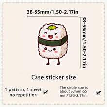 50Pcs Happy Sushi Food Graphic Stickers, Smiling Japanese Snack Waterproof Decals For Notebook, Luggage, Skateboard - Multicolor - View 8