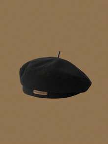Topi Beret Retro Musim Gugur/Dingin Wanita, Multifungsi dengan Cetakan Huruf, Melangsingkan, Topi Segi Delapan, Topi - Beraneka warna - View 5