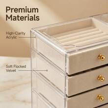 Jewelry Storage Box Necklace Earring Jewelry Organizer Dust-Proof Display Box Large Capacity - Multicolor - View 4