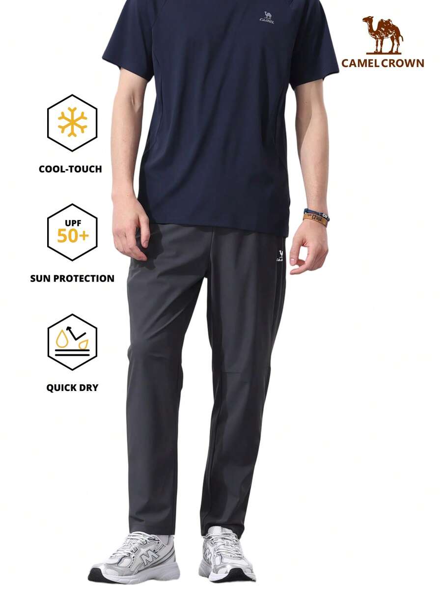 CAMEL CROWN Men's Summer Quick-Dry Breathable Outdoor Sports Pants Loose Straight Leg Casual Long Pants - Castle Gray - View 1