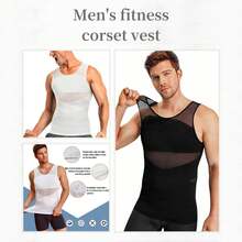 Top moldeador para hombre en azul medio lavado, tallas M/L/XL/XXL/34. - Azul lavado medio - Ver 4
