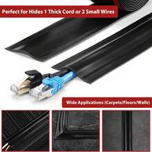 3pcs Floor Cable Trunking, PVC Wire Conduit, Wire Fixing And Extension Protection Slot, Wire Concealment Sticker | One Sticker One Cover Instantly Hide Messy Wires On Floor And Wall Corners! | Flexible And Bendable, Fits Perfectly Along Wall Corners And Right Angles | Multiple Colors To Match Your Choice, Self-Adhesive Material, - O - View 5