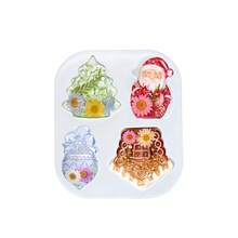 DIY Christmas Epoxy Resin Mold Santa House Wine Glass Bottle Tree Silicone Mould For Keychain Gypsum Decor - A - View 10