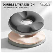 1pc Ergonomic Donut Seat Cushion For Office Chair, Soft Support Pillow, Hip And Waist Protection, Suitable For Postpartum, 10-Hour Long Sitting, Driving And Desk Work, Polyester Material, Machine Washable, Enhances Sitting Comfort - O-shaped Cushion - View 2