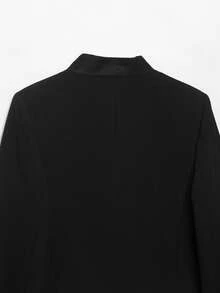 DEEKA kort blazer för dam, höstnyhet, europeisk och amerikansk stil, minimalistisk och mångsidig design - Svart - Visa 9