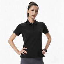 LI‑NING Fitness 系列女款反光冰感吸濕排汗短袖 Polo 衫 APLW146 - 黑色 - 查看 1