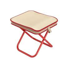 1PC Portable Folding Camping Chair, Multi‑Function Mini Stool For Outdoor Fishing With Pen Pouch - Red - View 7