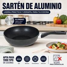 28 Cm Aluminum Wok With Ergonomic Handle For Kitchen, Chinese-Style Deep Frying Pan For Stir-Frying And Simmering, Sturdy And Durable Cookware - View 6