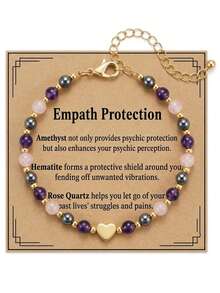 1Pc Healing Crystal Bracelet For Women Bracelets Triple Protection Money New Beginnings Empath Protection Summer Energy Jewelry - Multicolor - View 8