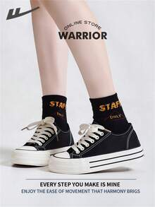 Warrior Gym Shoes For Women Spring And Autumn Comfortable Modest Style Casual Yet Sleek All-Day Wear Training Sneakers Running Shoes Canvas Shoe - Black - View 3