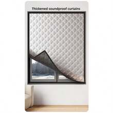 Winter Windproof & Warm Curtains | Thickened Aluminum Foil Insulation Film Bedroom Sealing Wind Blocker No-Drill Installation - Silver-faced Black-edged Thickened Curtains - View 1