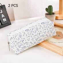 Purple Floral, Fresh Versatile Pattern 2D Print, Smooth Zipper, Say Goodbye To Stationery Clutter, Easily Store All Learning Supplies, Essential For Students - Multicolor - View 9