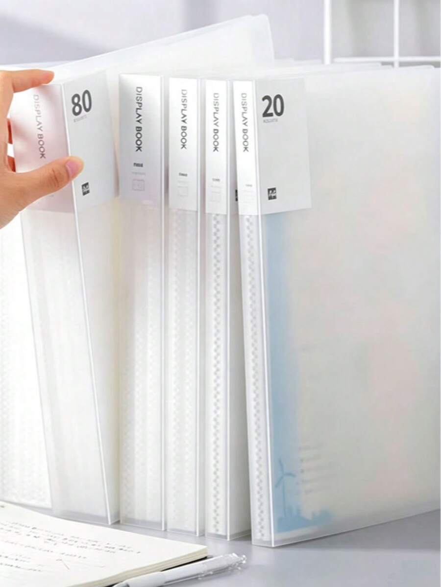 A4 Transparent 20-Page Document Folder, Large Capacity Insertable File Organizer, Storage For Test Papers, Archives, Receipts, Student Office Document Storage And Organization Tool - A4 Document Folder - View 1