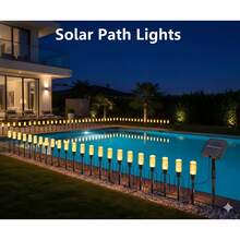Outdoor Solar Bubble Column Pathway Lamps, Sparkling Bubble‑Filled Tube, Soft Warm LED, Weather‑Resistant, Lovely Night Ornaments For Plant Beds, Courtyard And Backyard - Black - View 8