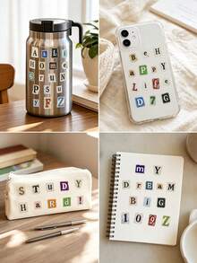 DanSoul 20 Sheets Large Vintage Aesthetic Letter Decorative Stickers Book, Pre-Cut Matte PET Creative Scrapbooking Material For Adults, Suitable For Planner Stationery Office DIY Collage - Planner Stickers - View 5