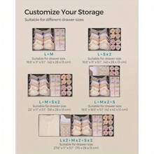 Foldable Fabric Storage Box, Suitable For Clothes, Underwear, Bras, Socks, Panties, Saves Vanity Drawer Space, Closet Organizer, Easy Assembly, Hand Washable Fabric, No Tools Required, Underwear Storage Box - Beige - View 8