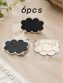 10/5pcs Mini Cloud Shaped Chalkboard Signs With Wooden Stand, Reusable Blank Message Label Tags, Erasable Tabletop Place Cards For Bakery Dessert Display, Buffet, Party, Wedding, Food Price Marking Decoration - Multiple Styles - View 12