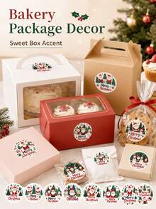 2000PCS/4ROLL Cartoon Christmas Round Stickers Roll, Self‑Adhesive Labels For Gift Sealing Decor - Multicolor - View 5