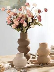 1件 3款沙紋花瓶 家用桌面裝飾品 - 花瓶，適用於客廳、廚房裝飾，鄉村現代風，可用作裝飾擺件，適合書架、臥室、辦公室、浴室、餐廳、咖啡桌 - A - 查看 2