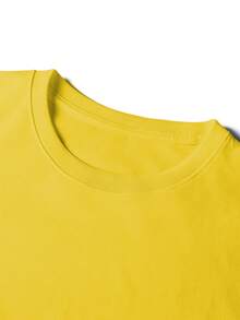 Men's Vintage Pattern T-Shirt, Versatile Print, Breathable Knit Fabric, Suitable For Daily Wear - Yellow - View 4