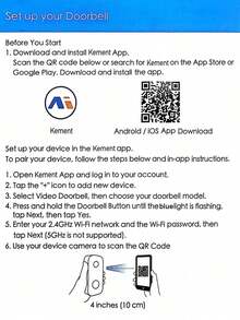 Wireless WiFi Video Doorbell With Indoor Chime, 2.4GHz Smart Door Bell Camera With Two-Way Audio, Night Vision, Motion Detection & Snapshot, App Controlled Home Security Doorbell, Note: Only Supports 2.4G WiFi, Not Compatible With Tuya Smart - View 7