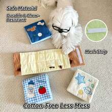 Pet Cartoon Wallet Dog & Cat Squeaky Toy With Crinkle Paper, Treat Dispensing Sniffing Puzzle Toy For Boredom Relief And Self-Entertainment - Multicolor - View 10