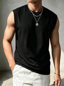 ZYNTH BALENO Men's Summer Round Neck Tank Top T-Shirt - Black - View 5