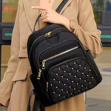 Mochila para mujer de nueva forma de diamante, de gran capacidad, de viaje, de moda, casual, de tela Oxford - Negro8852 - Ver 4
