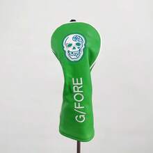Green Golf Club Headcover Set, Embroidered Skull Pattern, Suitable For Driver, Fairway Wood, Hybrid, Iron And Putter, Unisex Golf Protective Accessories - D - View 4