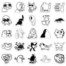 50Pcs Funny Black And White Meme Stickers Aesthetics Scrapbook Stickers Pack Comic Style Humor Work Stickers Vinly Waterproof Stickers For Water Bottle,Computer,Laptop,Phone,Luggage,Notebook,Fridge - Multicolor - View 3