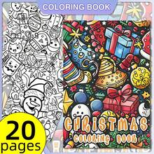 1pc Christmas Coloring Book, Christmas Tree, Santa Claus, Snowman Tracing And Coloring Book, 20 Pages Of Different Patterns, Single-Sided Printing Anti-Bleed, Creative Drawing Book, Adult Stress Relief And Concentration Birthday Gift - Christmas - View 1