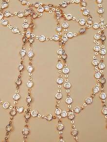 1pc New Multi-Layer Tassel Shoulder Chain Body Jewelry, Minimalist Luxury Elegant Bridal Wedding Dress Evening Gown Accessory For Women - Gold - View 4