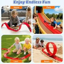 4 Racing Cars DIY Puzzle Track Car Assembly Toy Interchangeable Tracks Creative Hands-On Educational Ideal Gift For Boys Girls Birthday Holiday Gift - Red - View 8