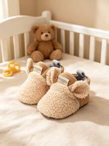 Unisex Infant Warm Boots, Soft Winter Boots For Infants, Newborn Socks, Anti-Slip Walking Shoes - Apricot - View 1