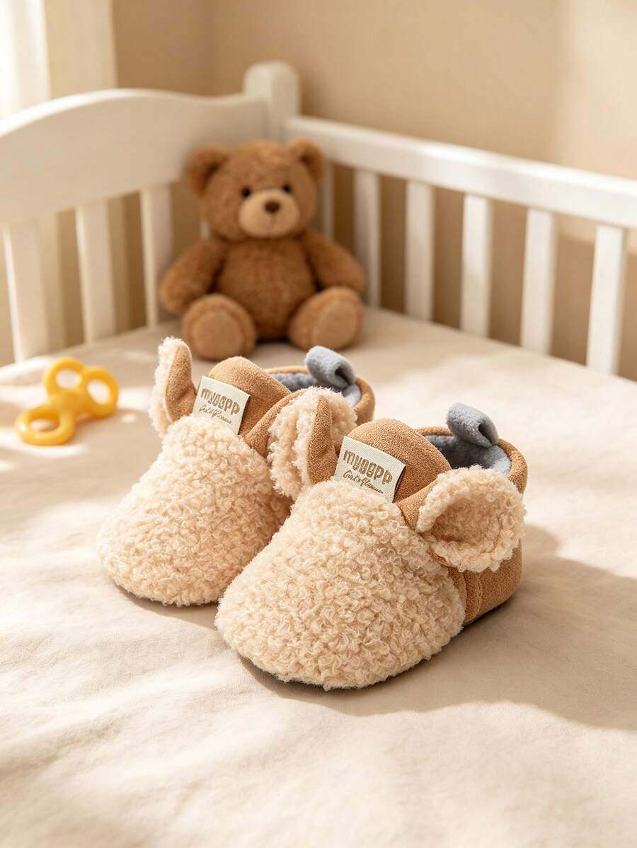 Unisex Infant Warm Boots, Soft Winter Boots For Infants, Newborn Socks, Anti-Slip Walking Shoes - Apricot - View 1